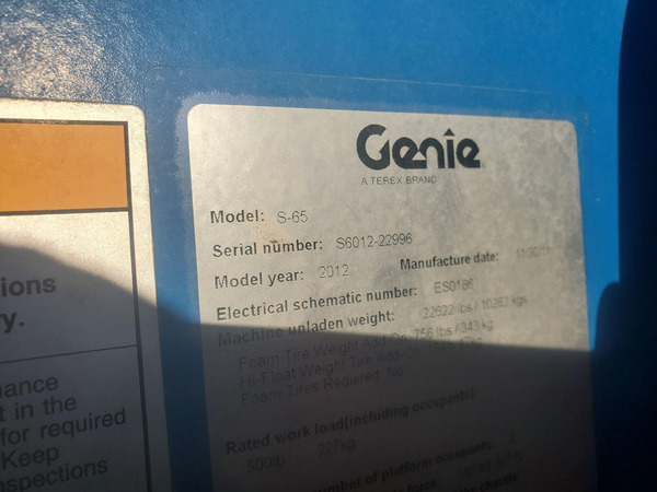 2012 Genie S-65