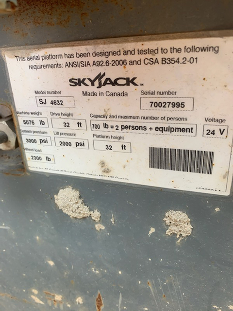 2016 Skyjack SJ4632