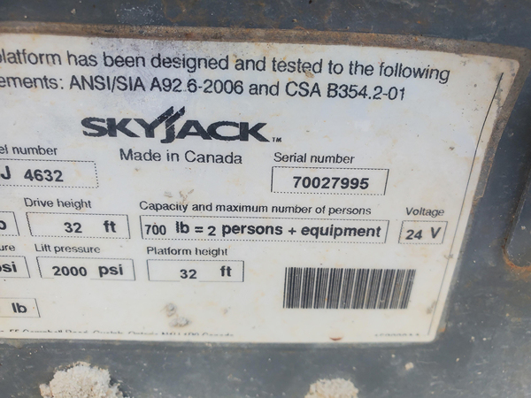 2016 Skyjack SJ4632