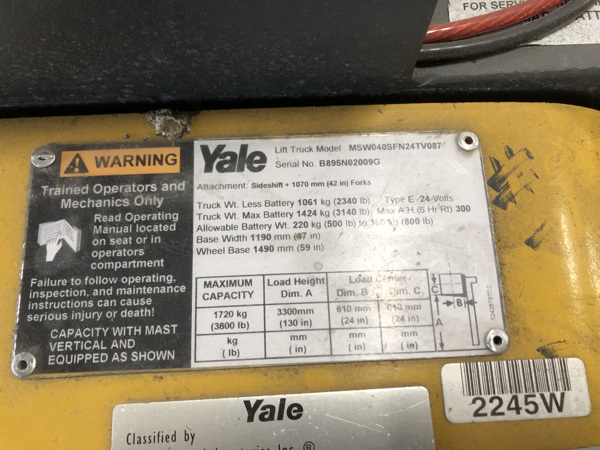 2009 Yale MSW040SF