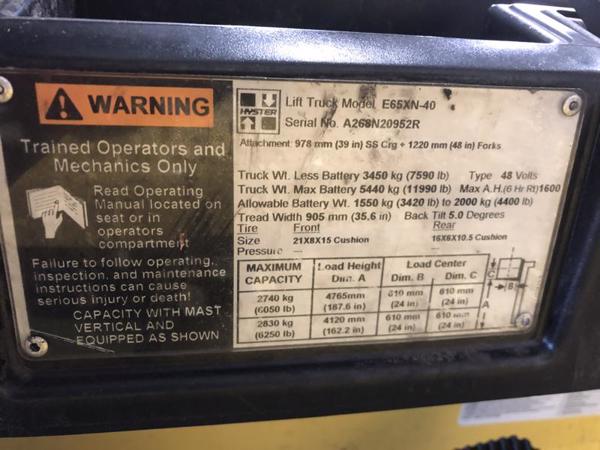 2017 Hyster E65XN-40