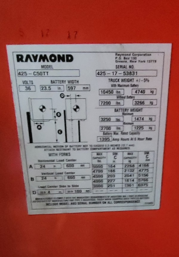 2017 Raymond 425-C35TT