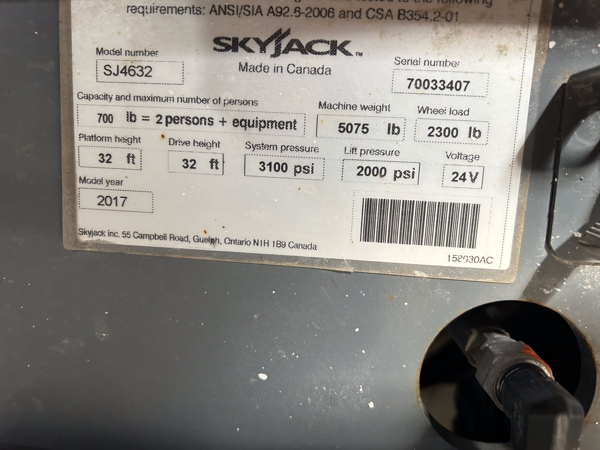 2017 Skyjack SJ4632