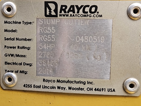 2019 Rayco RG 55