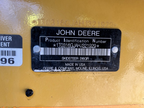 2017 John Deere 316GR