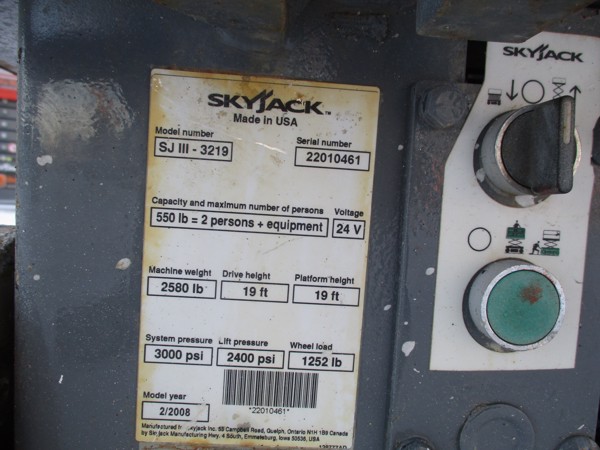 2008 Skyjack SJ3219