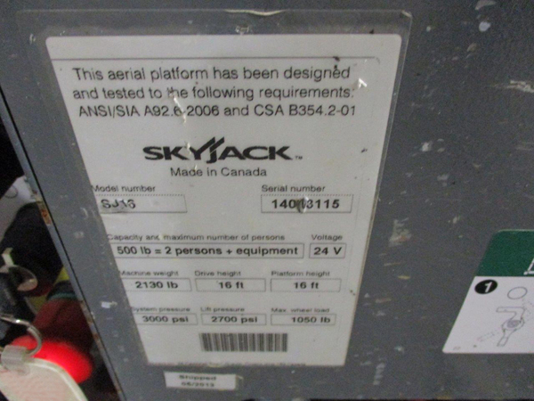 2013 Skyjack SJ16