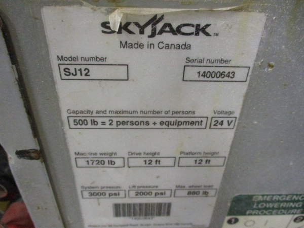 2011 Skyjack SJ12