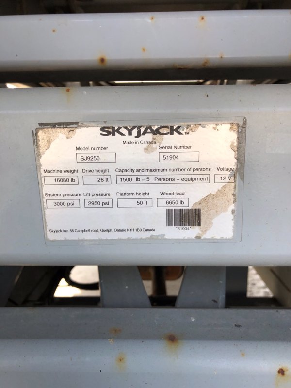 2007 Skyjack SJ-9250