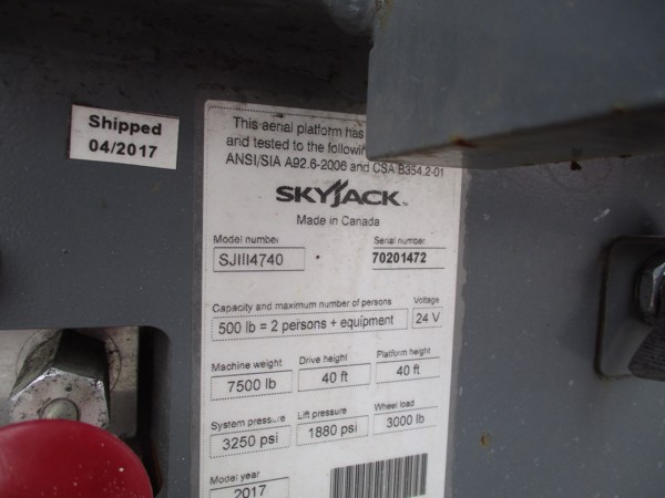 2017 Skyjack SJ4740